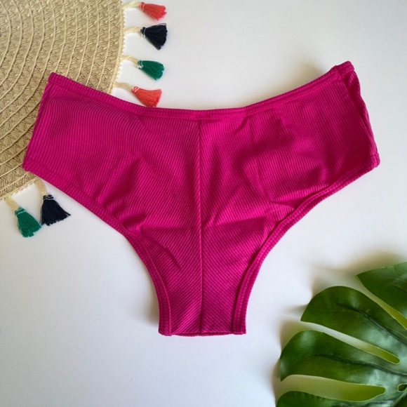 Victoria's Secret PINK Cotton Cheekster Panty Neon Fuschia Candy Rhinestone NEW - Picture 3 of 3